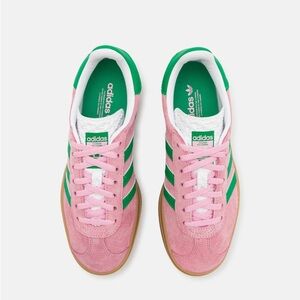 Adidas bold gazelles with pink and green women’s size 9.5